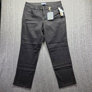 Democracy Jeans Womens 18W Black Ab Solution Patriot Straight Leg Stretch Twill